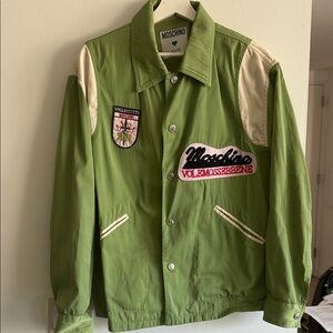 *Designer* Moschino Jeans Oversized Olive Green coach Jacket US34/M Unisex
